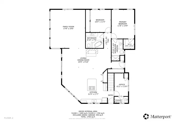 Main level floor plan.