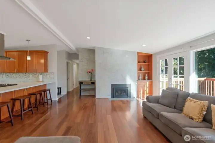 Beautiful living room and accent wall