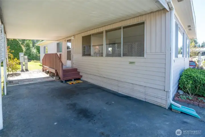Stay dry year-round while parking under this carport.