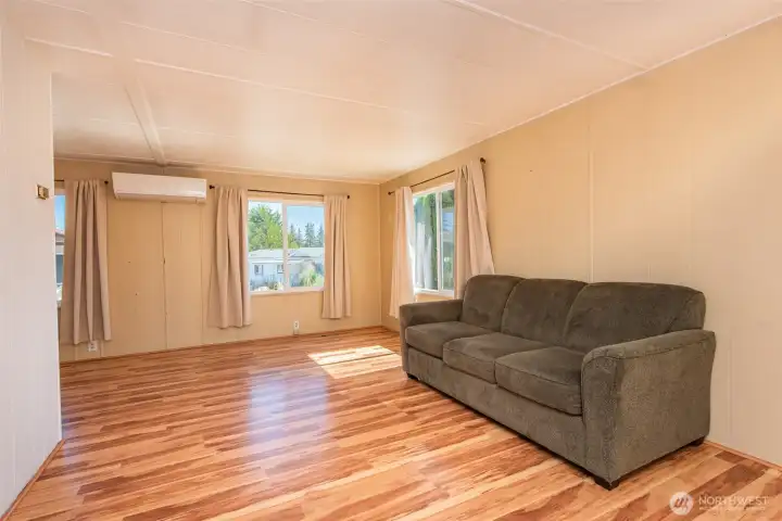 Living room with ductless mini-split Living room with ductless mini-split