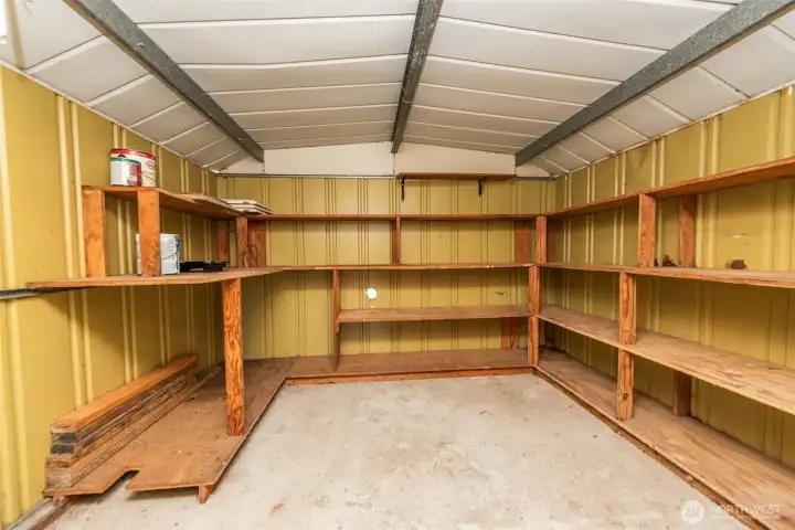 Interior of shed number 1 in the carport. Interior of shed number 1 in the carport.