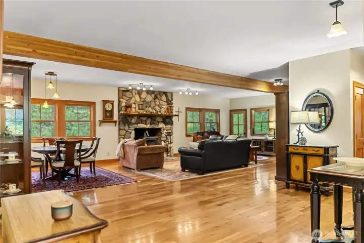 Even inside, the presence of nature is ever present with abundant wood-wrapped windows.