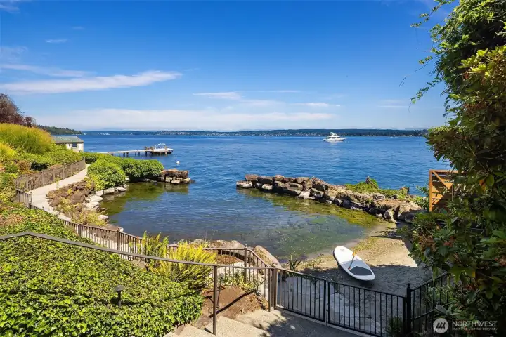 A serene private lagoon provides the perfect take off location for water fun! A serene private lagoon provides the perfect take off location for water fun!