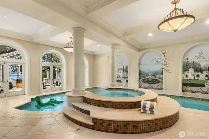 Indoor pool oasis with hot tub, fun for all! Indoor pool oasis with hot tub, fun for all!