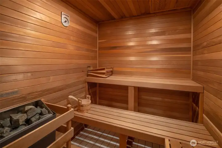 Sweat it out in the sauna. Sweat it out in the sauna.