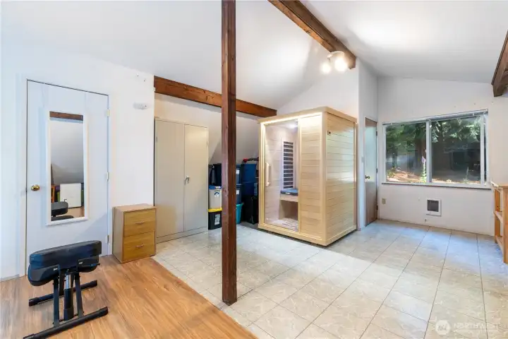 There's even a sauna in the bonus room above the garage