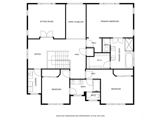 Upper level floor plan