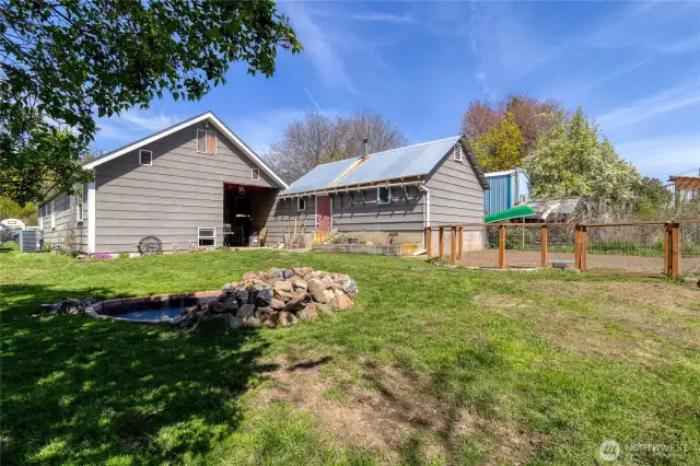 Pond in fully fenced yard