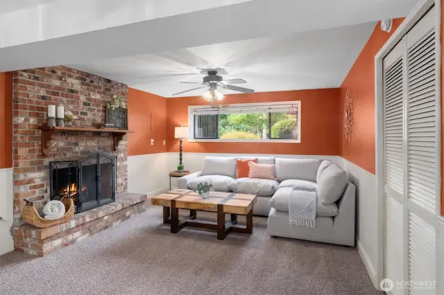 Cozy rec room on lower level for hanging out.