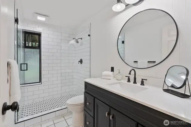 Lower level bathroom, isn't it cute!