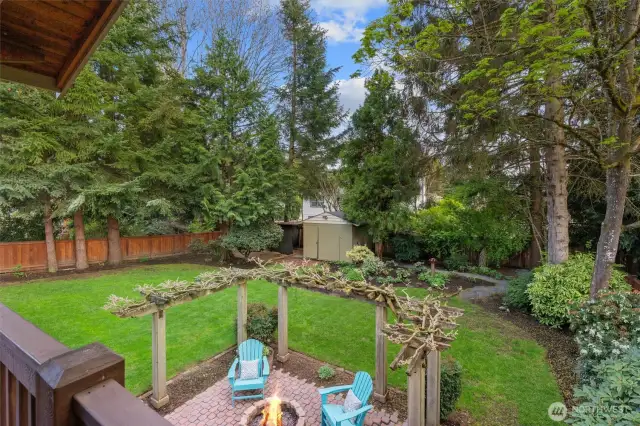 Back yard is the perfect place to enjoy the outdoors. Large shed for storage.