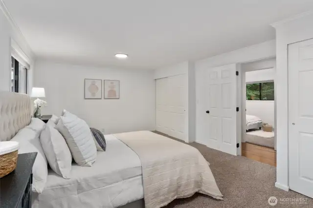 Primary Bedroom has two closets.