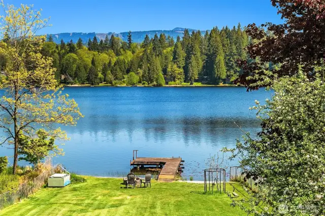 50' of no-bank waterfront with dock