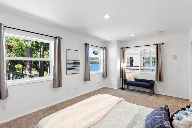 Bedroom with double closets
