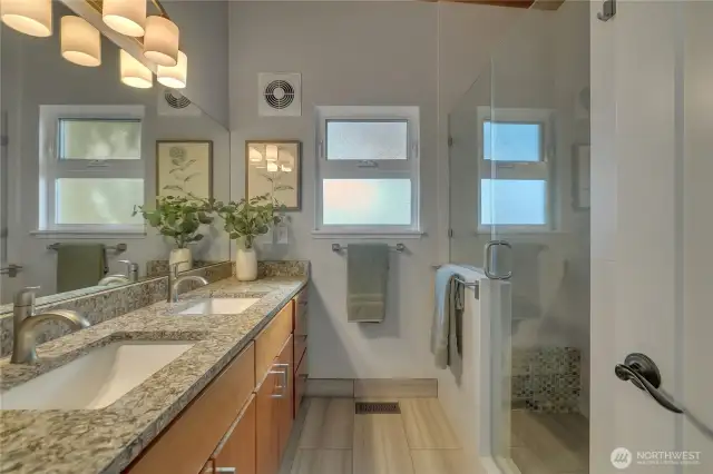 Master Bath with Custom Tile Walk in Shower