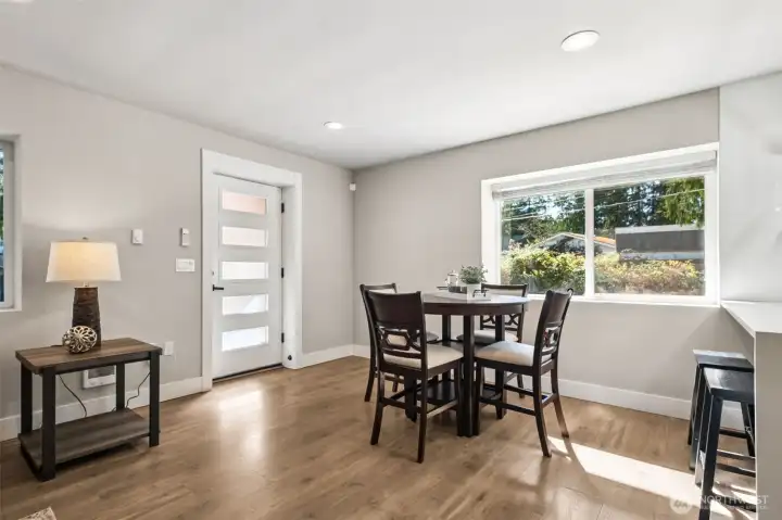 Dining space PLUS breakfast bar seating