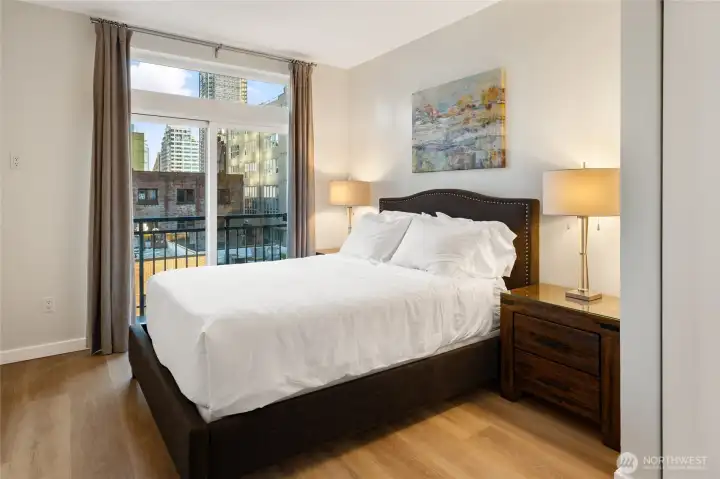 The spacious bedroom is your ideal in-city retreat. The spacious bedroom is your ideal in-city retreat.