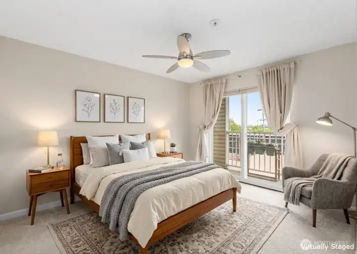 Primary Bedroom virtually staged
