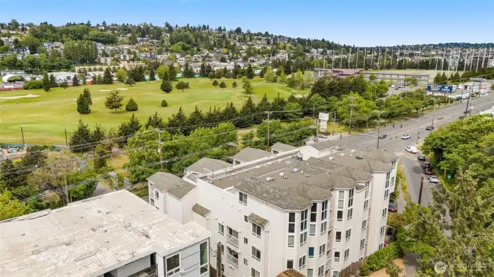 Right across the street from the Interbay Golf Course