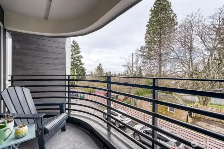 Private deck off the living room