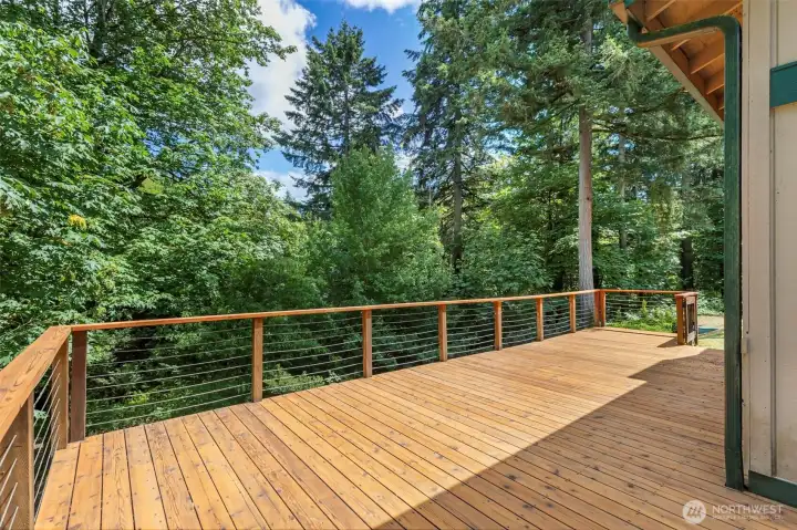 This angle really shows its size and the gate access down in to the backyard. This angle really shows its size and the gate access down in to the backyard.