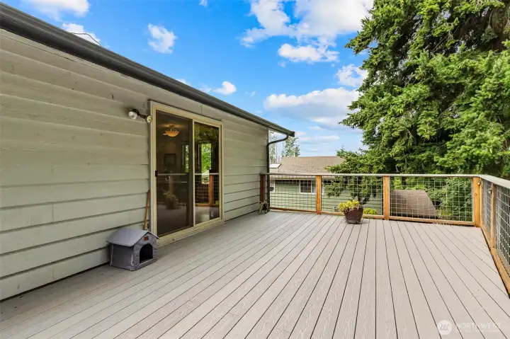 A view of the massive deck—an entertainer's dream backing to nature. A view of the massive deck—an entertainer's dream backing to nature.