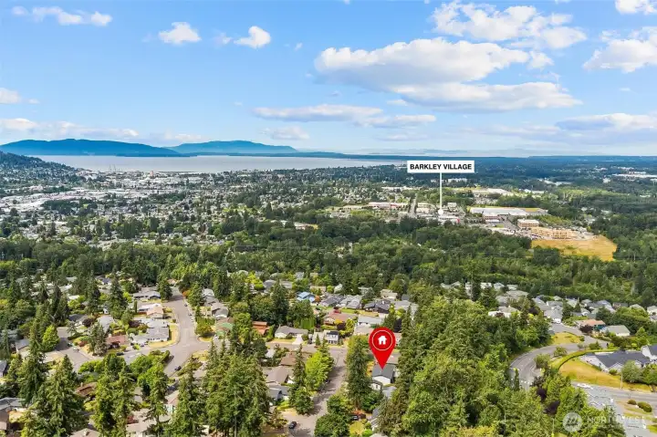 Aerial view showcasing the incredible Alabama Hill location and bay views. Aerial view showcasing the incredible Alabama Hill location and bay views.
