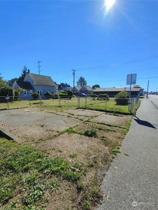 Some paved parking is available.