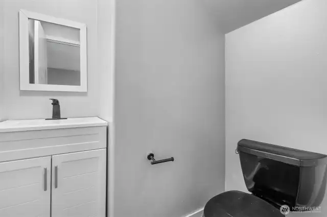 It's a main floor bathroom, perfect for urgent needs.