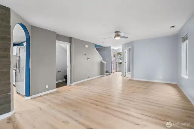 family room from the perspective of the fireplace