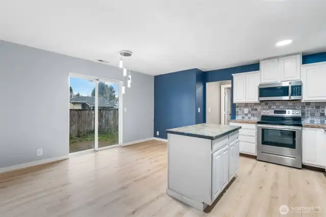 Entering the Kitchen with eating space