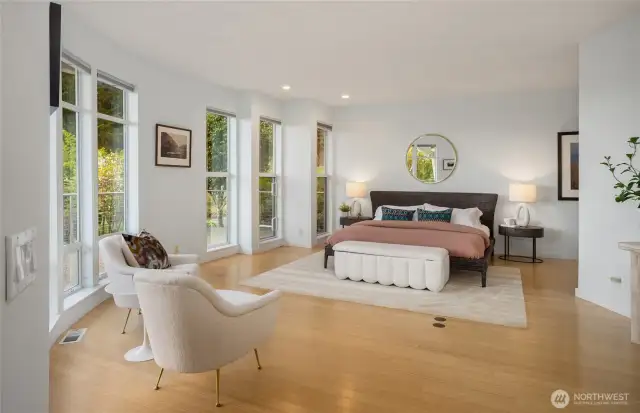 First floor oversized primary suite