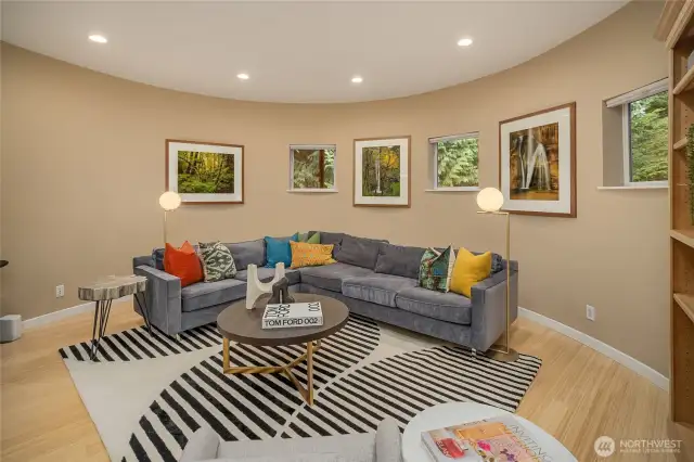 This could be a bedroom or a TV/ media room or library/home office.