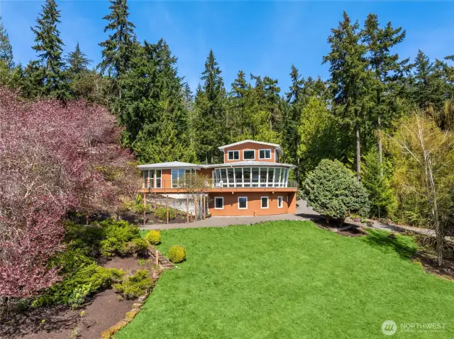 .86 of a acre. with beautiful landscaping.