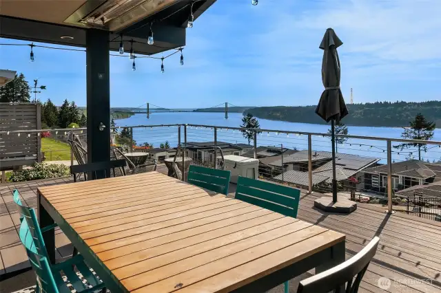 Breakfast, lunch, dinner & Happy Hour never is boring on this deck and sure works for me.