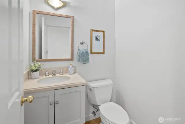 Upstairs powder room