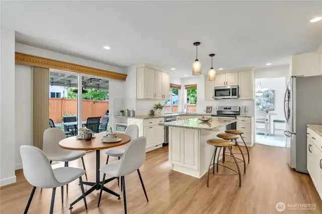 The stylish and sturdy LVP flooring offers a perfect blend of durability and elegance, providing a sleek, modern look while standing up to everyday wear with ease.