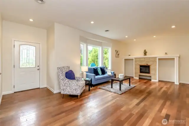 Entry area front of home into large living room.