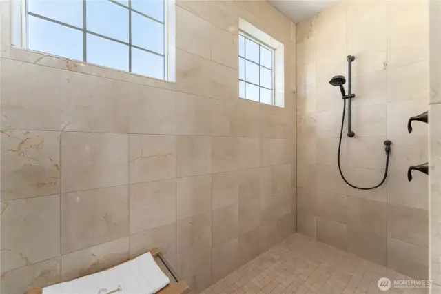 Primary bathroom walk in shower