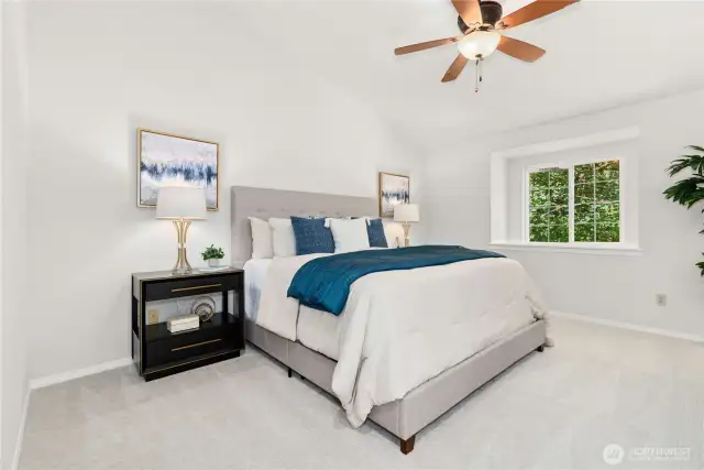 Extra large primary bedroom and new carpet throughout.