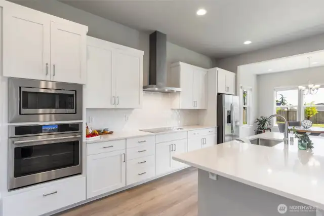 Wall oven, and built in microwave