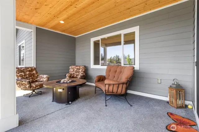Back patio off living room and sunroom