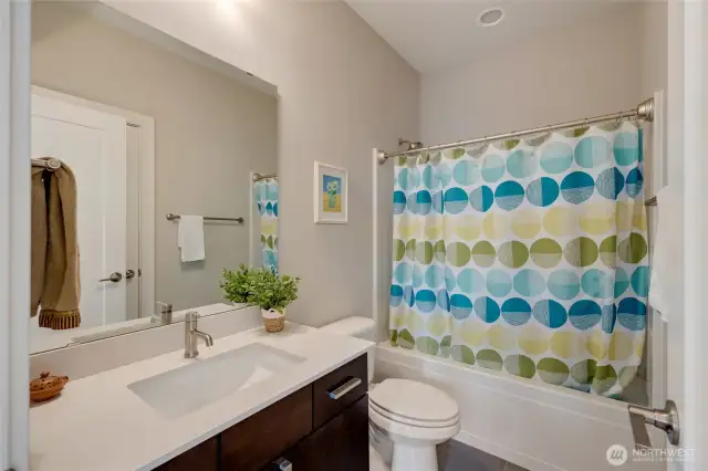 Private bath off guest room.