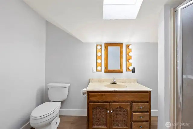 Upstairs 3/4 bathroom.