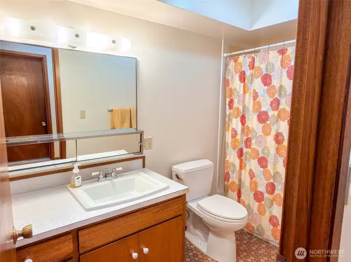 2nd Bath with Tub and Shower.