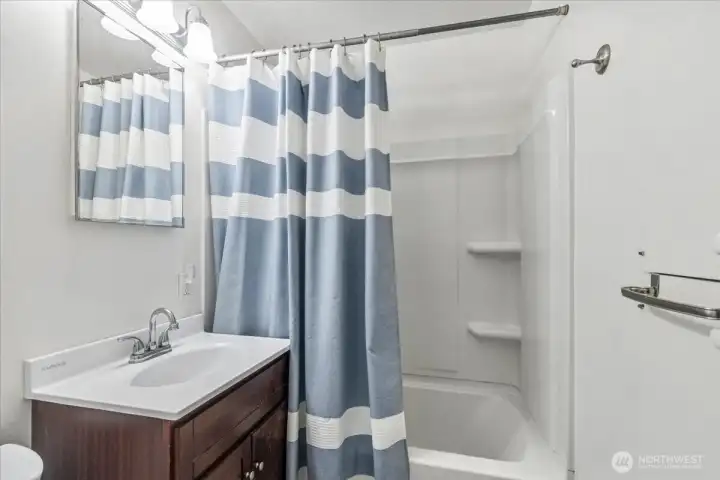 Main Full Bathroom with new wall heater installed
