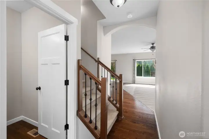 Notice the half bath on main level.