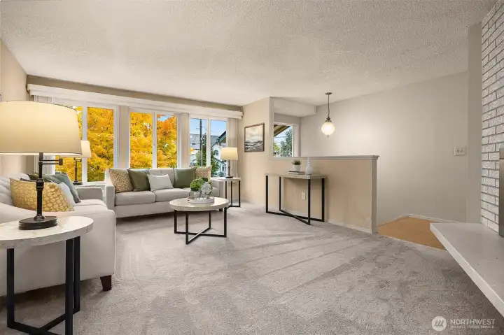 The living room is large enough for your holiday gatherings.