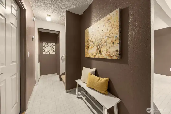 Lower level with garage access.