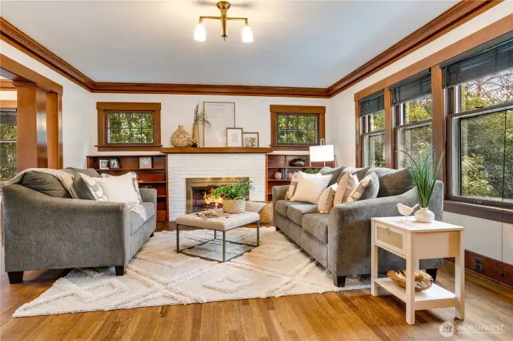 Stay cozy on rainy days by the fire, and enjoy cool comfort all summer thanks to the home’s 2023 heat pump with air conditioning.